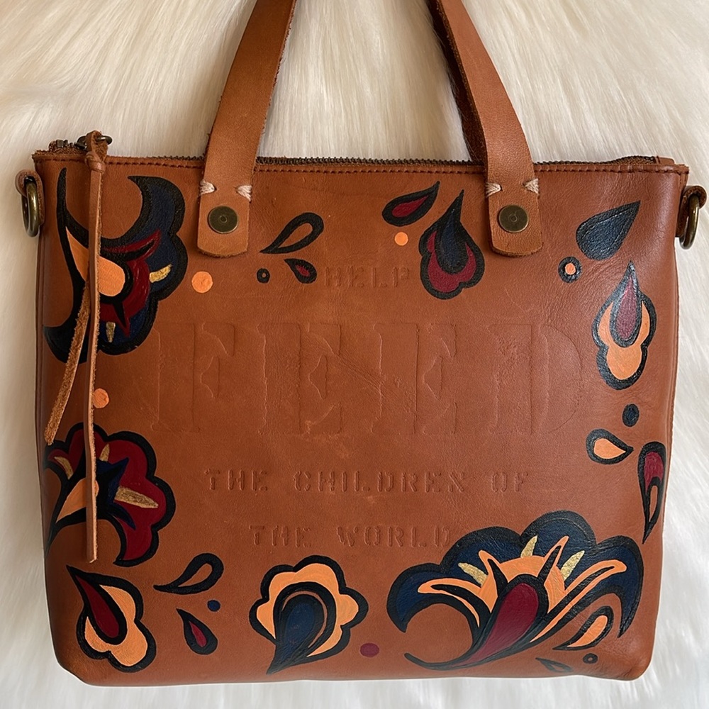 Floral Brown Leather Crossbody Bag - Picture 4 of 15
